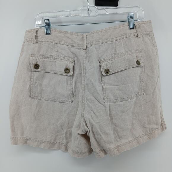INC Beige Linen Chino Shorts Women 12 Casual Beach Comfy Breathable Minimalist - Picture 5 of 9